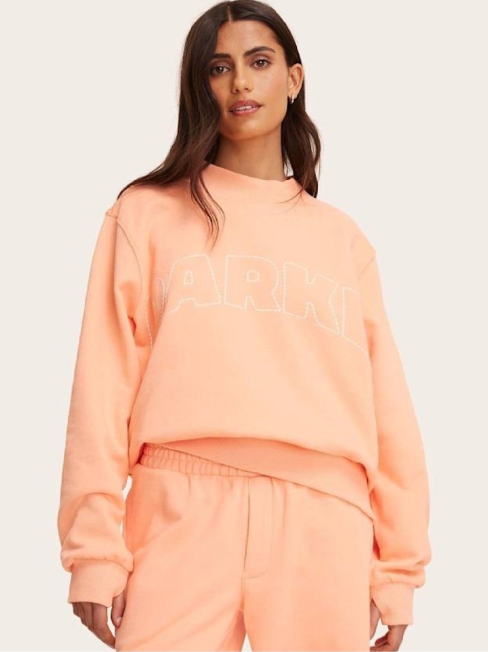 Parke x Target Embroidered Logo Sweatshirt in Peach